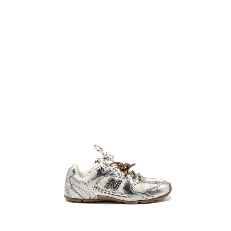 Miu Miu x New Balance Size 37.5 530 SL Sneakers Metallic Leather/Mesh Silver/White