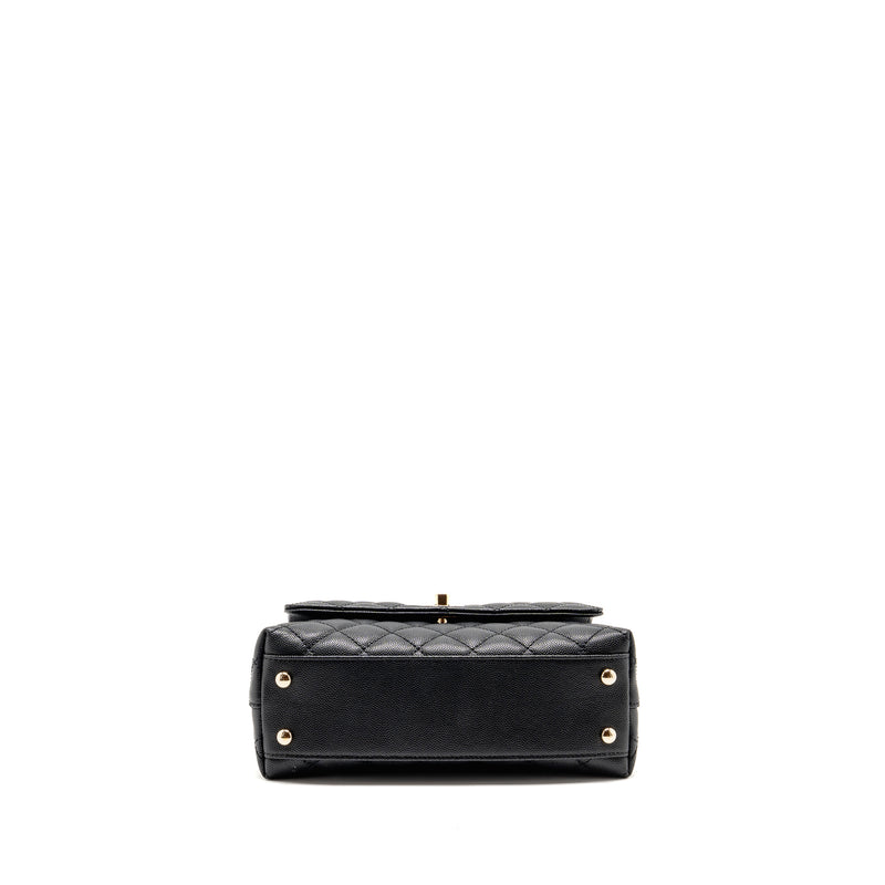 Chanel Small Coco Handle Caviar Black LGHW (Microchip)