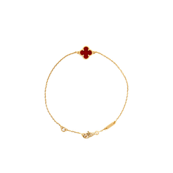 Van Cleef and Arpels Sweet Alhambra Bracelet 18k Rose Gold/Carnelian