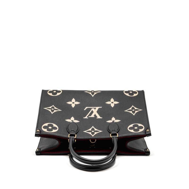 Louis Vuitton Onthego MM Monogram Empreinte Leather Black/Beige GHW