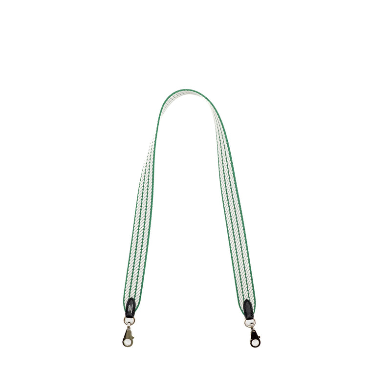 Hermes 70cm Sangle Cordage 25mm Width Shoulder Strap Canvas/Swift Green/White SHW Stamp W