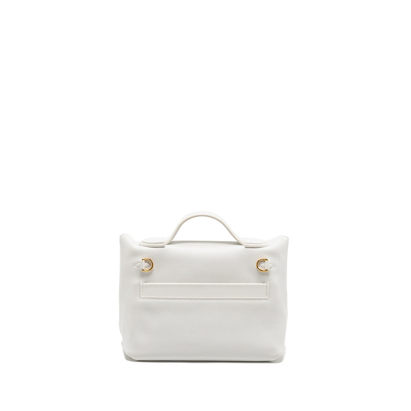 Hermes Mini 2424 24/24-21 Bag Evercolor/Swift New White GHW Stamp B