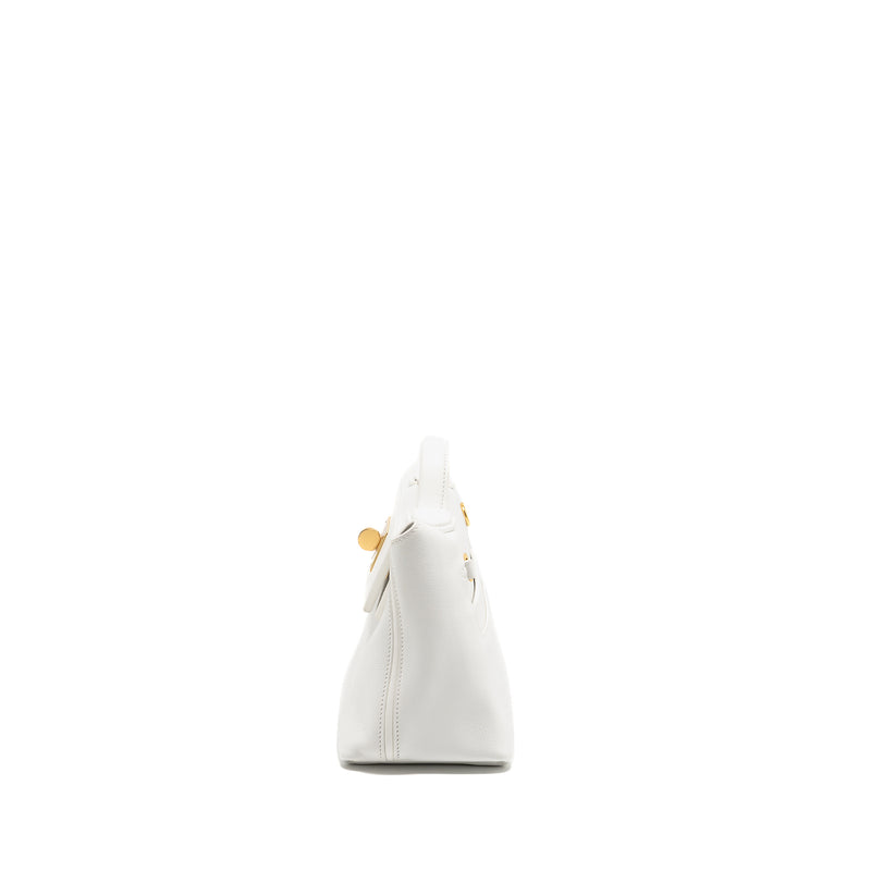 Hermes Mini 2424 24/24-21 Bag Evercolor/Swift New White GHW Stamp B