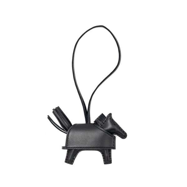 Hermes Rodeo Robeo Rock PM Bag Charm Lambskin/Metallic Studs Black SHW Stamp K