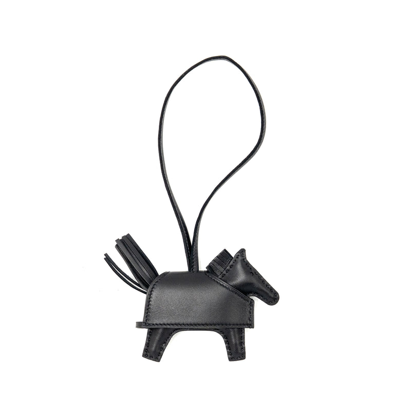 Hermes Rodeo Robeo Rock PM Bag Charm Lambskin/Metallic Studs Black SHW Stamp K