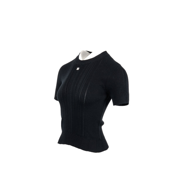 Chanel Size 34 CC logo top Cotton black