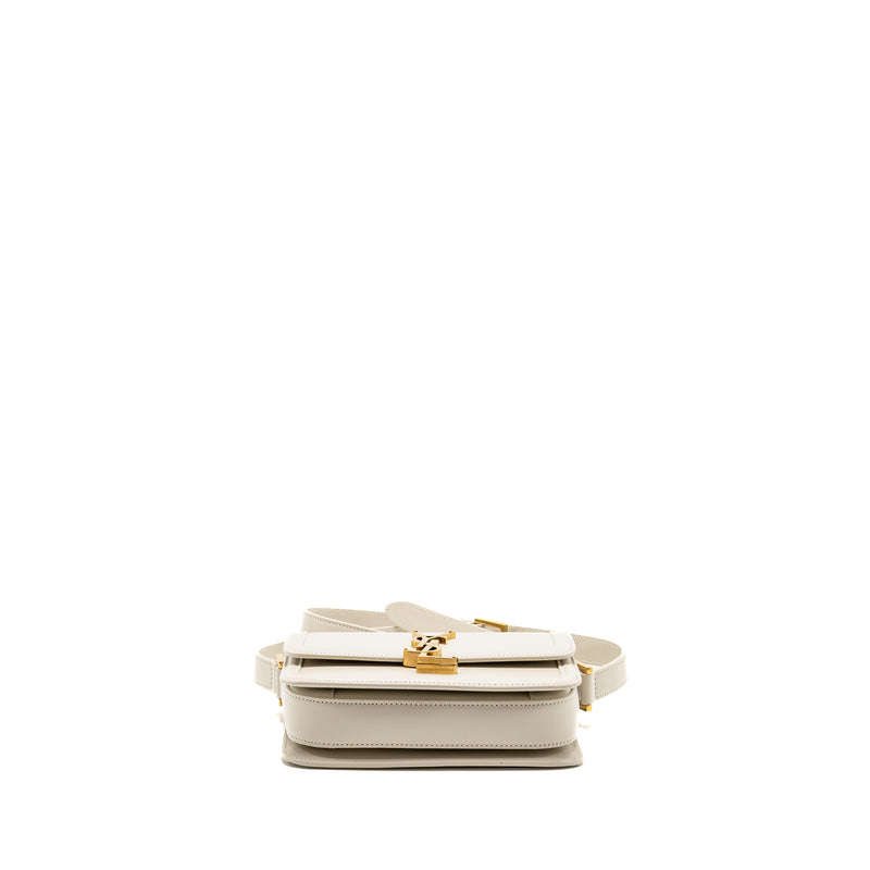Saint Laurent Small SOlferino Satchel Crossbody Bag Calfskin White GHW