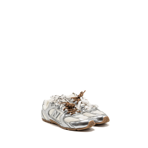 Miu Miu x New Balance Size 37.5 530 SL Sneakers Metallic Leather/Mesh Silver/White