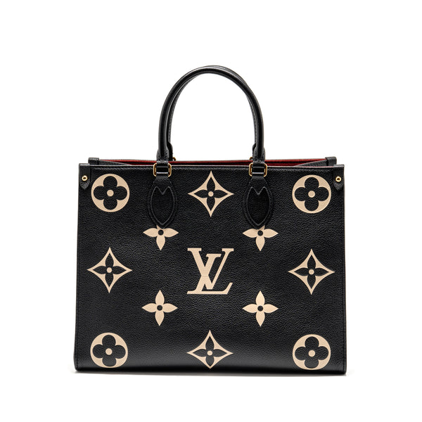Louis Vuitton Onthego MM Monogram Empreinte Leather Black/Beige GHW