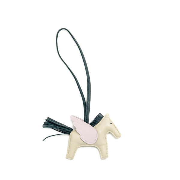 Hermes Rodeo Pegase PM Bag Charm Craie/Vert Cypres/Mauve Pale Stamp U