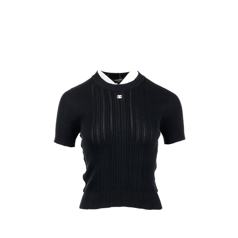 Chanel Size 34 CC logo top Cotton black