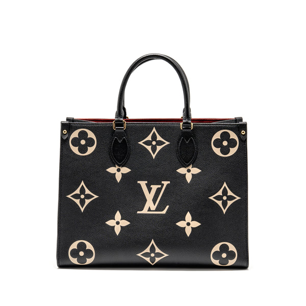 Louis Vuitton Onthego MM Monogram Empreinte Leather Black/Beige GHW