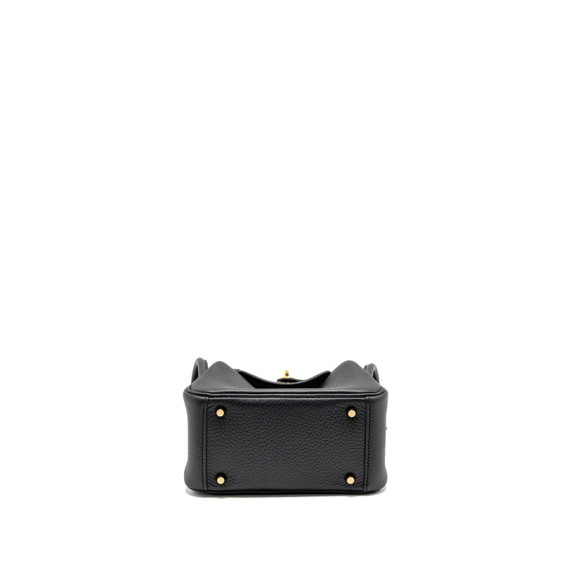 Hermes MINI Lindy II Clemence Black GHW Stamp W