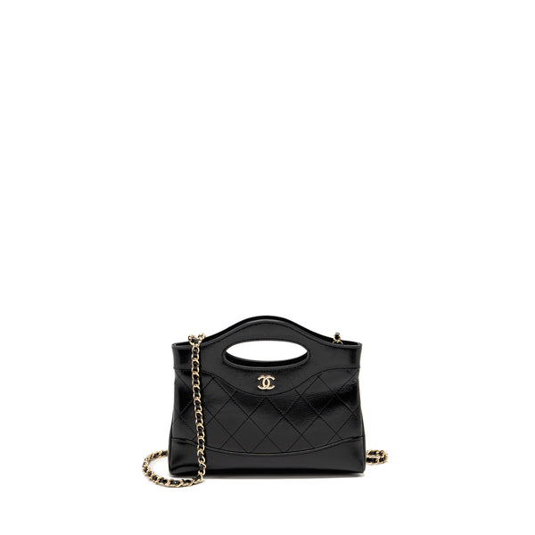 Chanel 24c Mini 31 Clutch with Chain Shiny Calfskin Black LGHW (microchip)