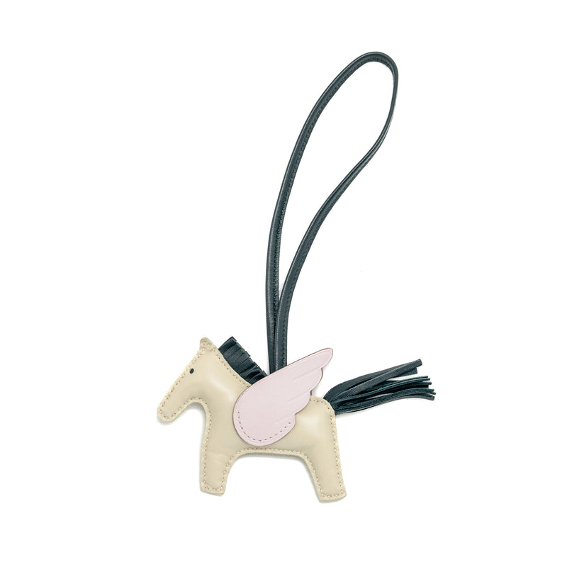 Hermes Rodeo Pegase PM Bag Charm Craie/Vert Cypres/Mauve Pale Stamp U