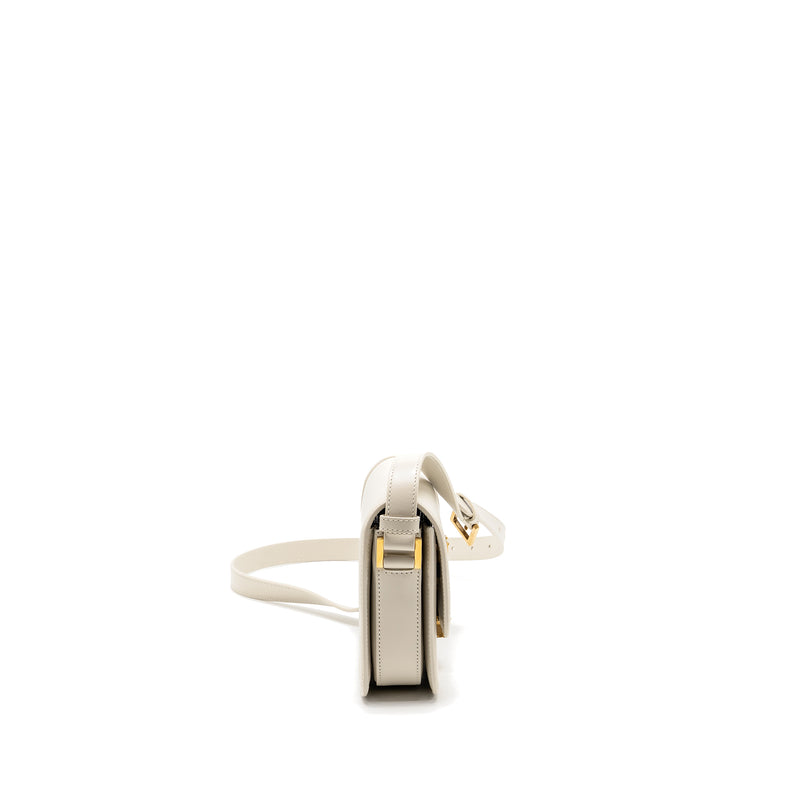 Saint Laurent Small SOlferino Satchel Crossbody Bag Calfskin White GHW