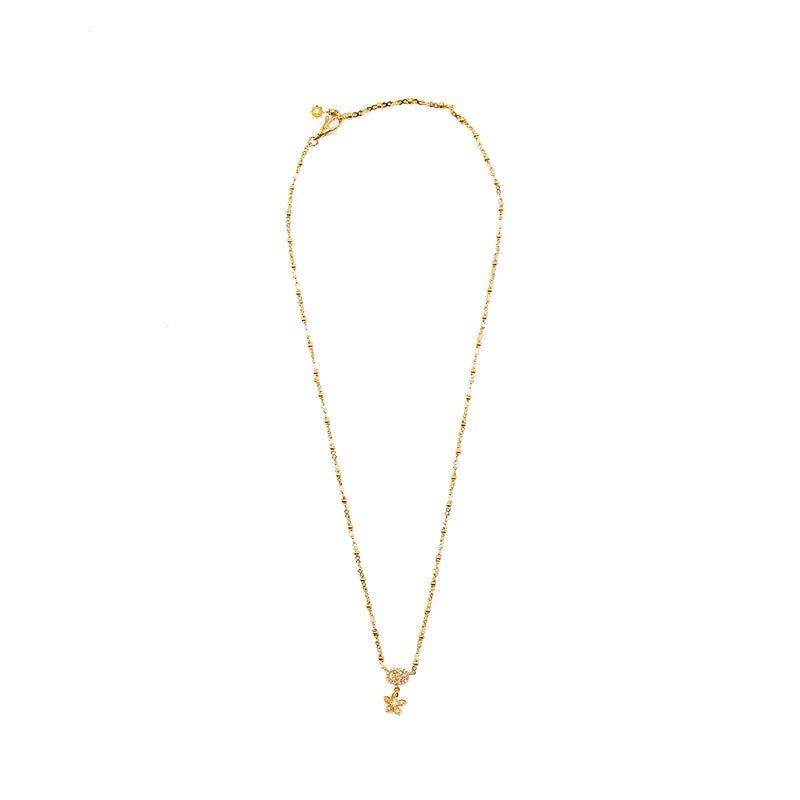 Gucci Double G and Flower Pendant Yellow Gold, Diamonds