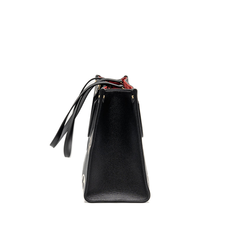 Louis Vuitton Onthego MM Monogram Empreinte Leather Black/Beige GHW