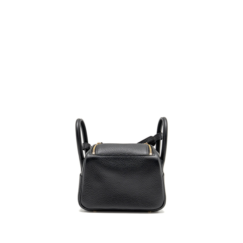 Hermes MINI Lindy II Clemence Black GHW Stamp W
