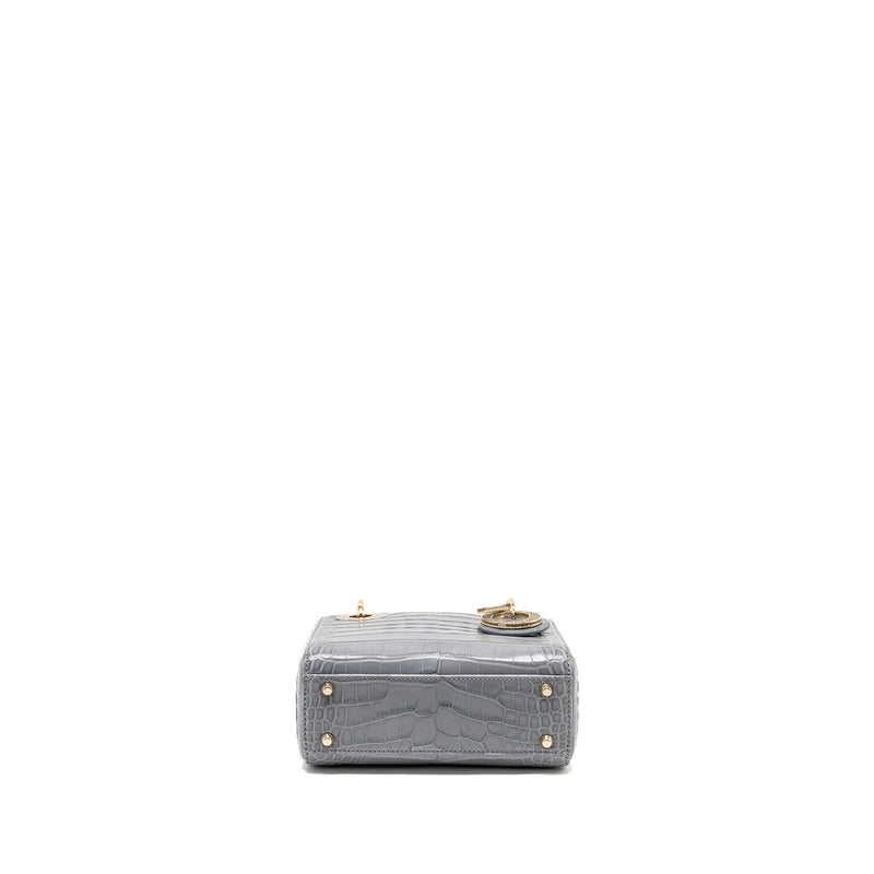 Dior Mini Lady Dior alligator mississippiensis grey LGHW