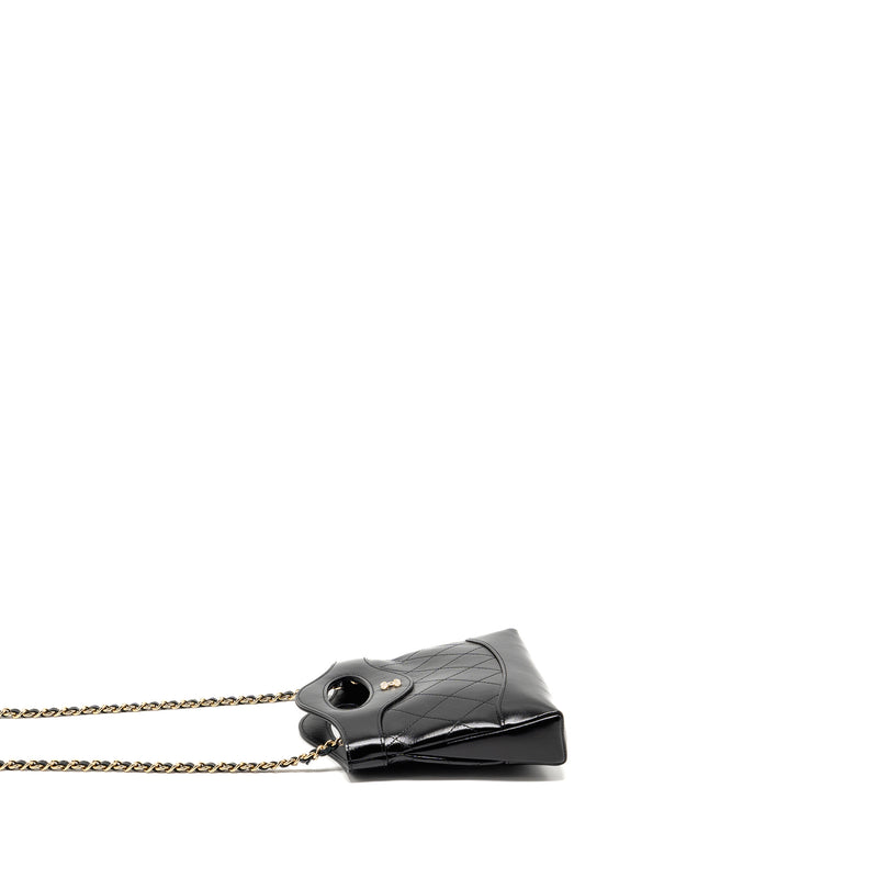Chanel 24c Mini 31 Clutch with Chain Shiny Calfskin Black LGHW (microchip)