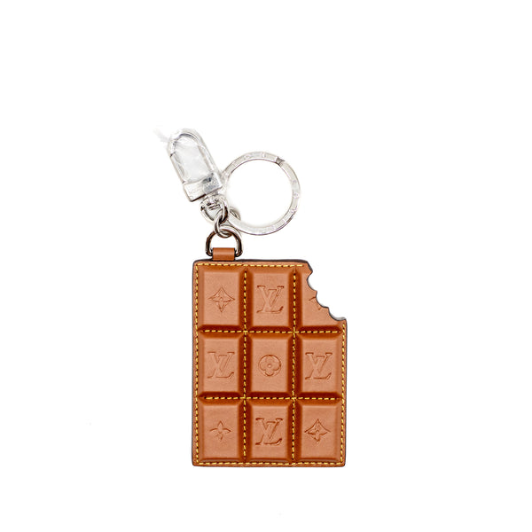 Louis Vuitton Chocolate Bar Figurine Key Holder/ Bag Charm Leather Brown SHW