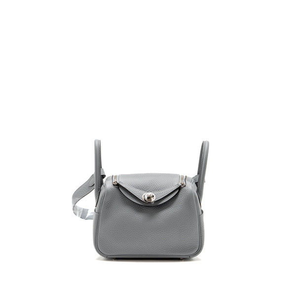 Hermes mini lindy II clemence gris pantin SHW stamp K