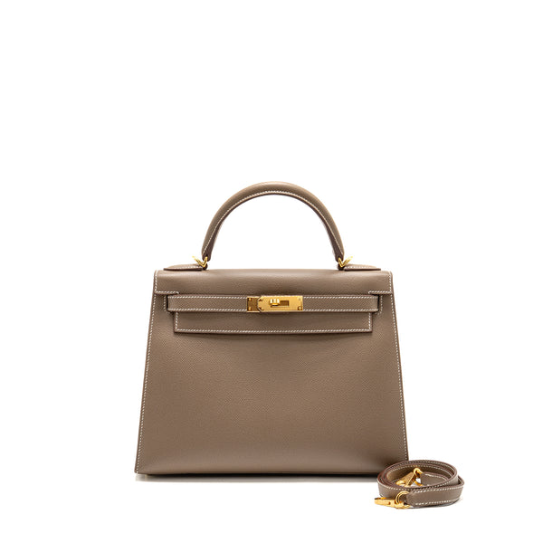 Hermes Kelly 28 Epsom Etoupe GHW stamp Z