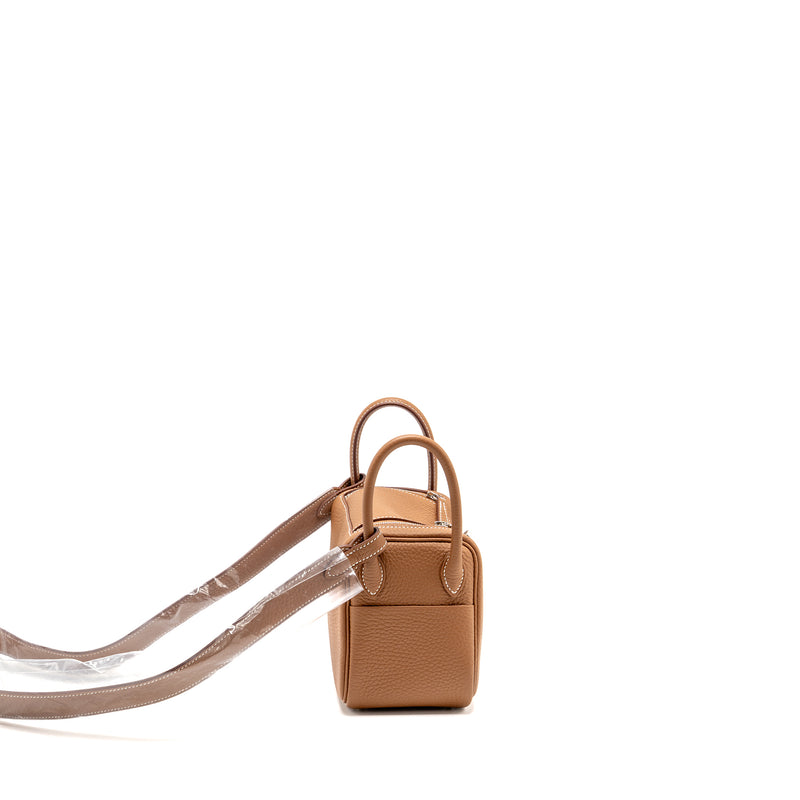 Hermes Mini Lindy II Clemence Gold SHW Stamp K