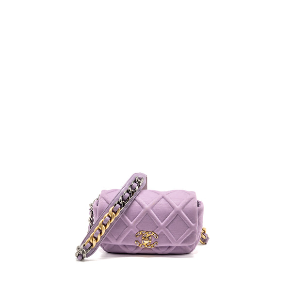 Chanel 19 Belt/Waist Bag Fabric Purple Multicoloured Hardware