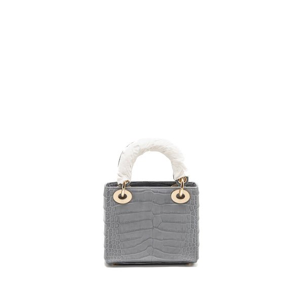 Dior Mini Lady Dior alligator mississippiensis grey LGHW
