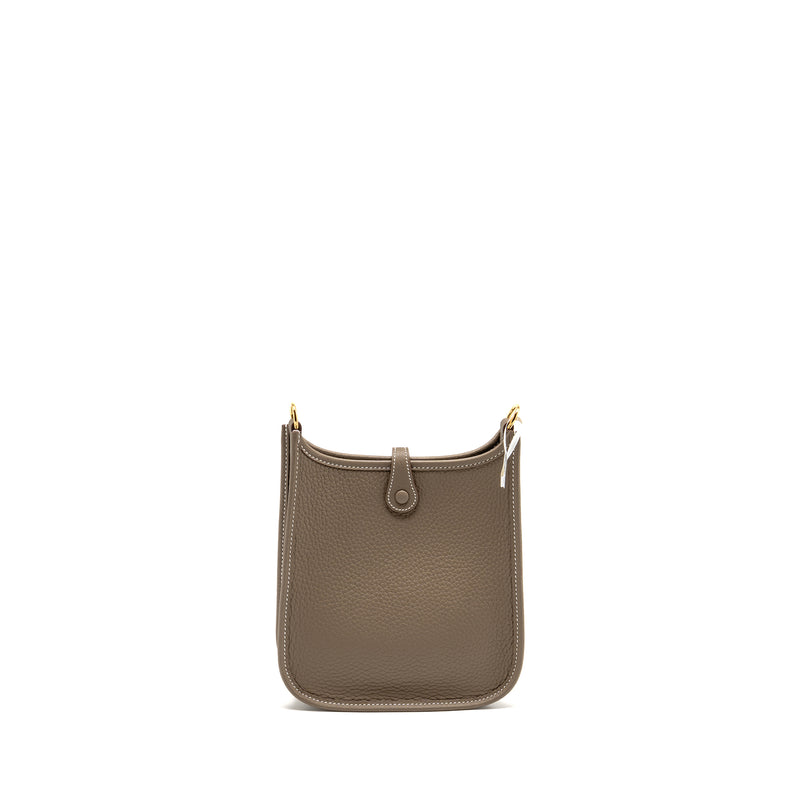 Hermes Mini Evelyne Clemence Etoupe GHW Stamp K