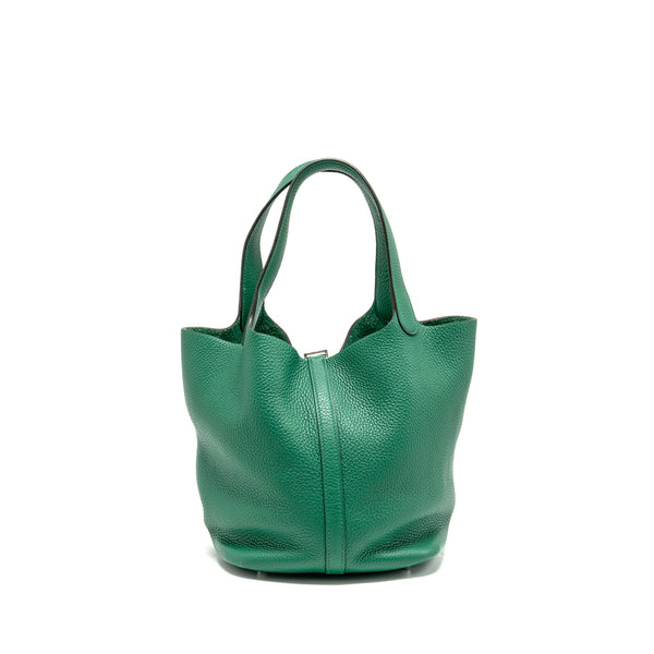Hermes Picotin 22 Lock Bag Clemence Vert Vertigo SHW Stamp A
