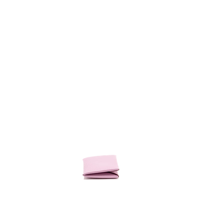 Hermes Calvi Card Holder Chèvre Mysore Mauve Sylvestre SHW Stamp D