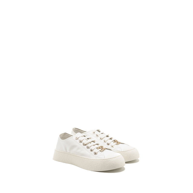 Chanel size 36.5 sneakers calfskin white LGHW