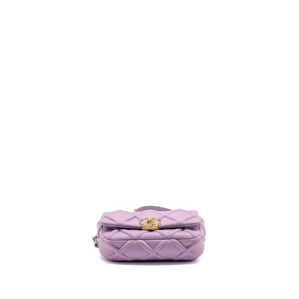Chanel 19 Belt/Waist Bag Fabric Purple Multicoloured Hardware
