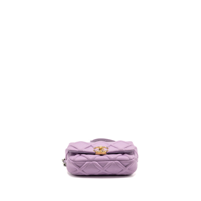 Chanel 19 Belt/Waist Bag Fabric Purple Multicoloured Hardware