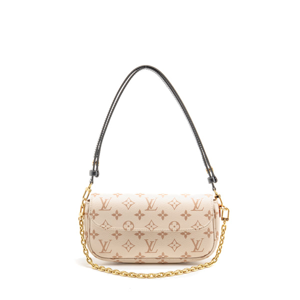 Louis Vuitton ivy wallet on chain monogram dune canvas beige/cream GHW