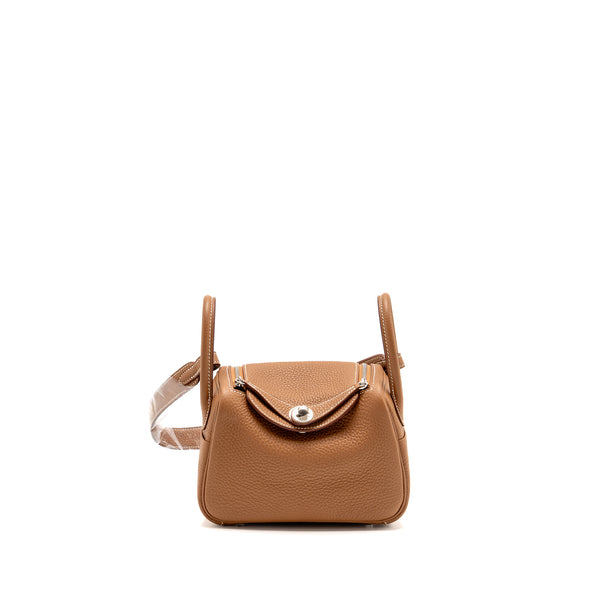 Hermes Mini Lindy II Clemence Gold SHW Stamp K