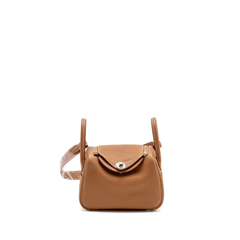 Hermes Mini Lindy II Clemence Gold SHW Stamp K