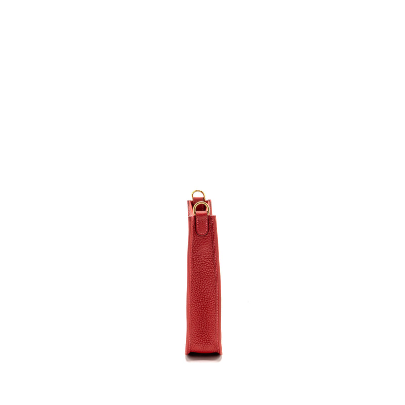 Hermes Mini Evelyne Clemence Vermillon/Rouge Vif GHW Stamp B