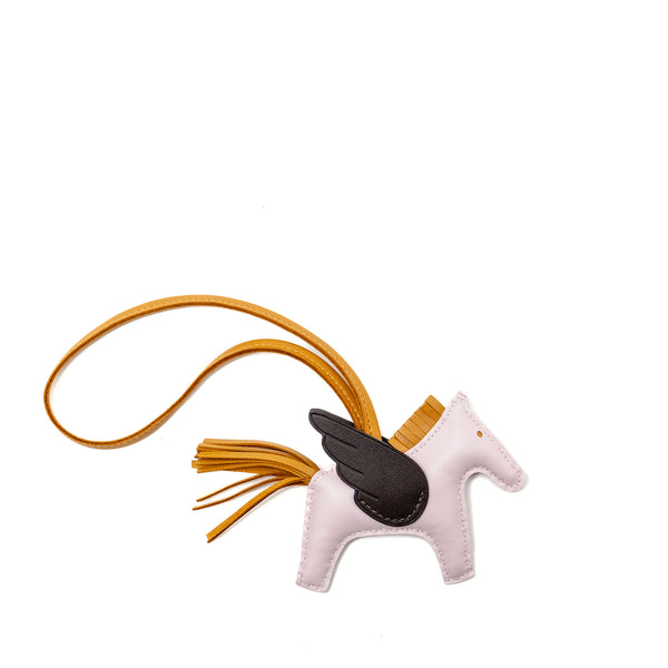 Hermes Rodeo Pegase PM Bag Charm Mauve Pale/Sesame/Ebene Stamp U
