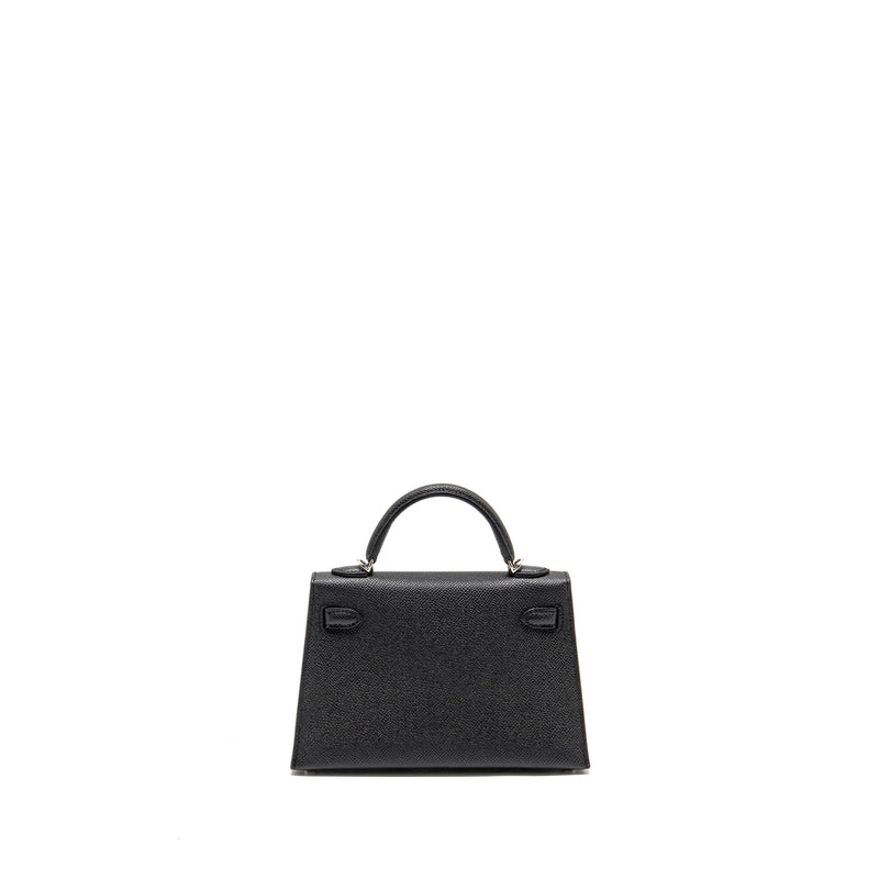 Hermes Mini Kelly II Epsom Black SHW Stamp K