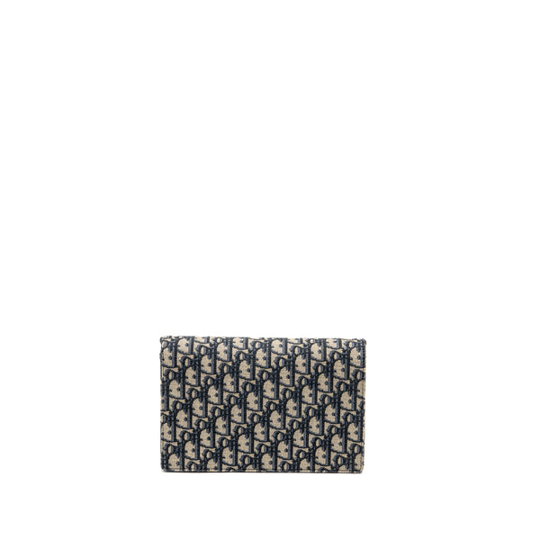 DIOR Saddle Pouch Dior Oblique Canvas Blue GHW