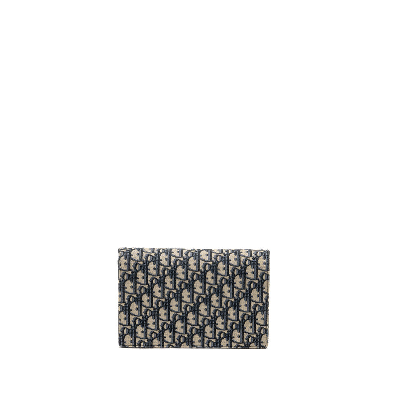 DIOR Saddle Pouch Dior Oblique Canvas Blue GHW
