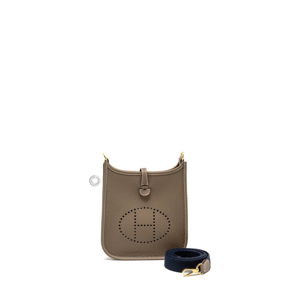 Hermes Mini Evelyne Clemence Etoupe GHW Stamp K