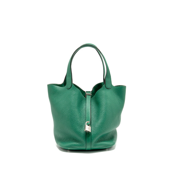 Hermes Picotin 22 Lock Bag Clemence Vert Vertigo SHW Stamp A