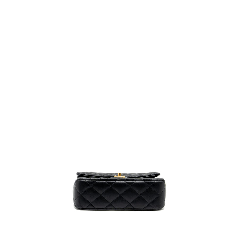 Chanel coco love flap bag adjustable chain caviar black GHW (microchip)