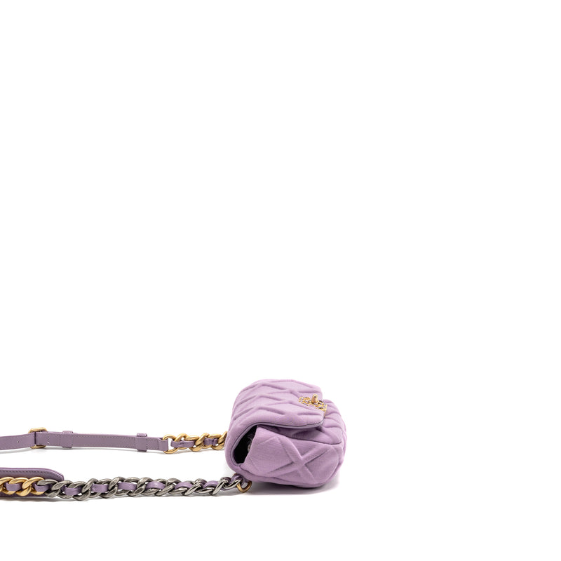 Chanel 19 Belt/Waist Bag Fabric Purple Multicoloured Hardware