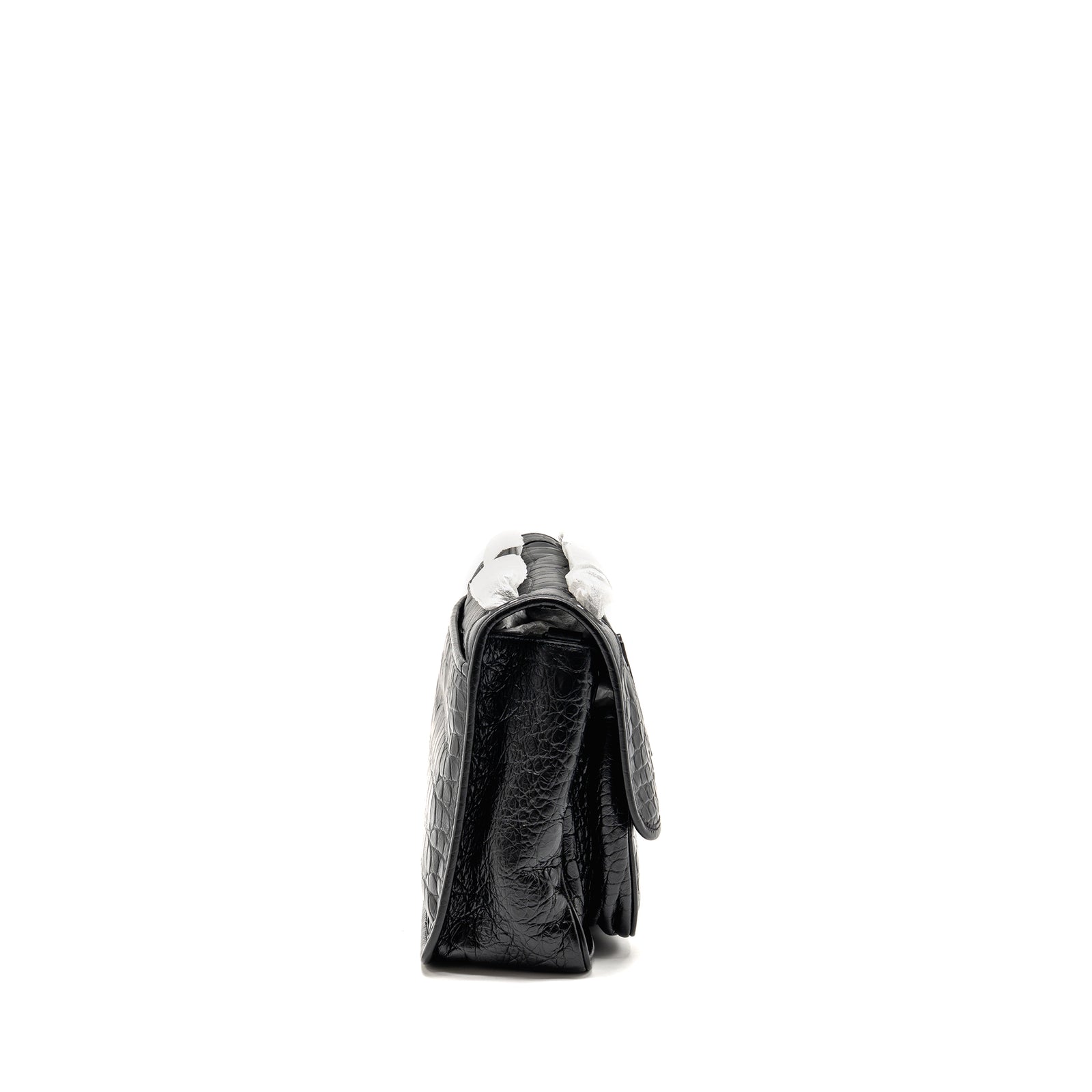 Saint Laurent / YSL Medium Niki Bag Crocodile-Embossed Black Calfskin